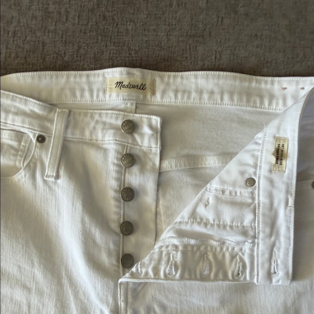 Madewell women’s white high skinny stretch denim Jeans size 16/33‎ - Picture 5 of 11